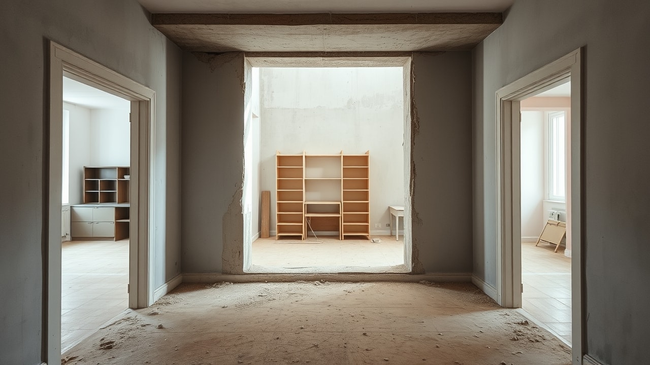 Création d'ouverture maçonnée avec pose d'IPN entre deux pièces d'un appartement parisien